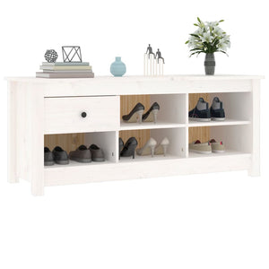 Weißer Schuhschrank Kiefer Massivholz 110cm