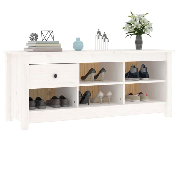 Weißer Schuhschrank Kiefer Massivholz 110cm