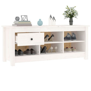 Weißer Schuhschrank Kiefer Massivholz 110cm