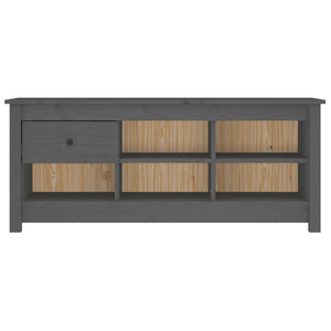Grauer Schuhschrank Kiefer Massivholz 110cm