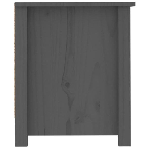 Grauer Schuhschrank Kiefer Massivholz 110cm