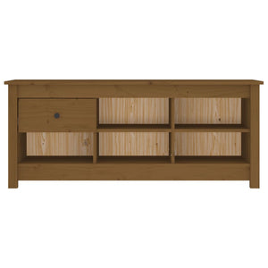 Schuhschrank Kiefer Massivholz Honigbraun 110 cm