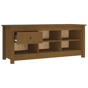 Schuhschrank Kiefer Massivholz Honigbraun 110 cm