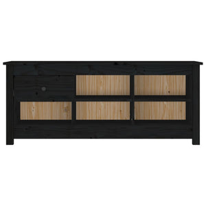 Schuhschrank Schwarz Kiefer Massivholz 110 cm
