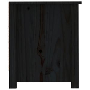 Schuhschrank Schwarz Kiefer Massivholz 110 cm
