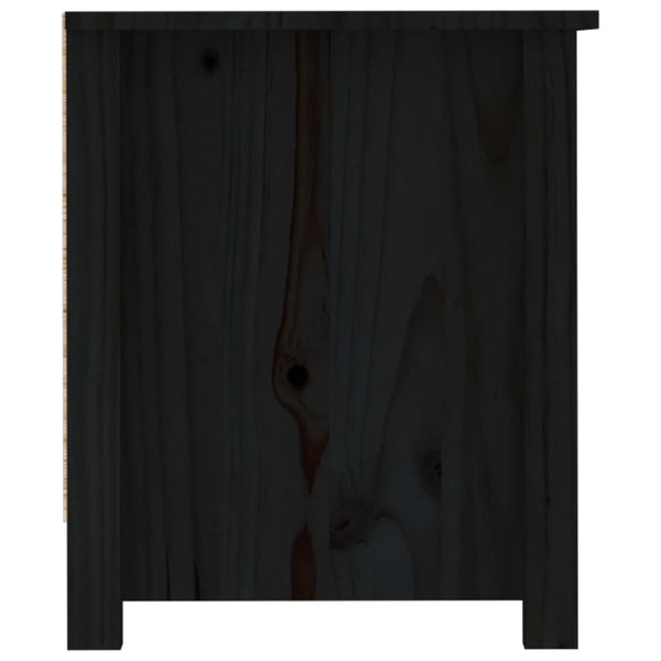Schuhschrank Schwarz Kiefer Massivholz 110 cm