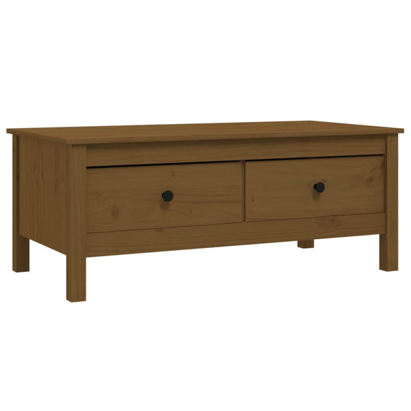 Couchtisch Honigbraun Kiefer Massivholz 100x50 cm