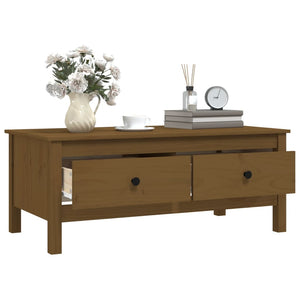 Couchtisch Honigbraun Kiefer Massivholz 100x50 cm