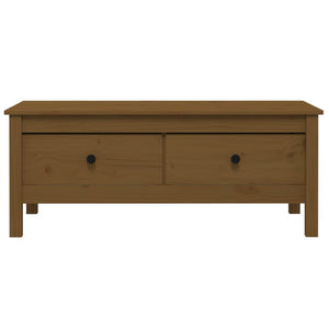 Couchtisch Honigbraun Kiefer Massivholz 100x50 cm