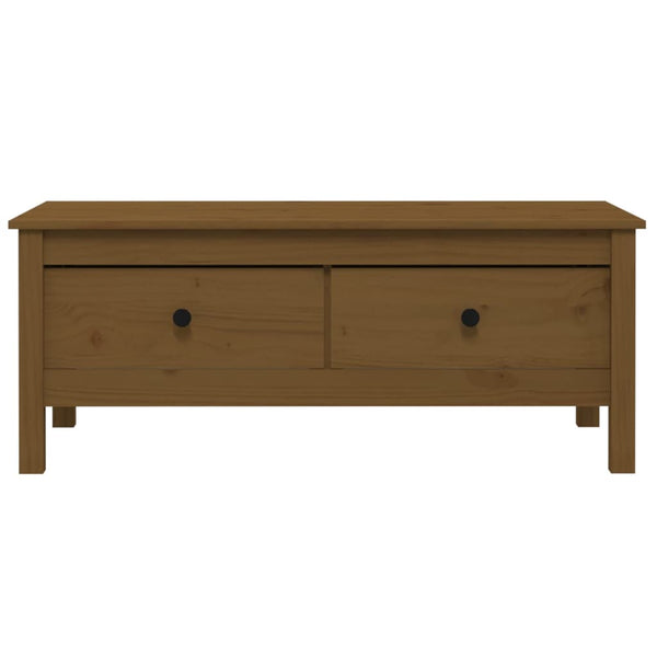 Couchtisch Honigbraun Kiefer Massivholz 100x50 cm