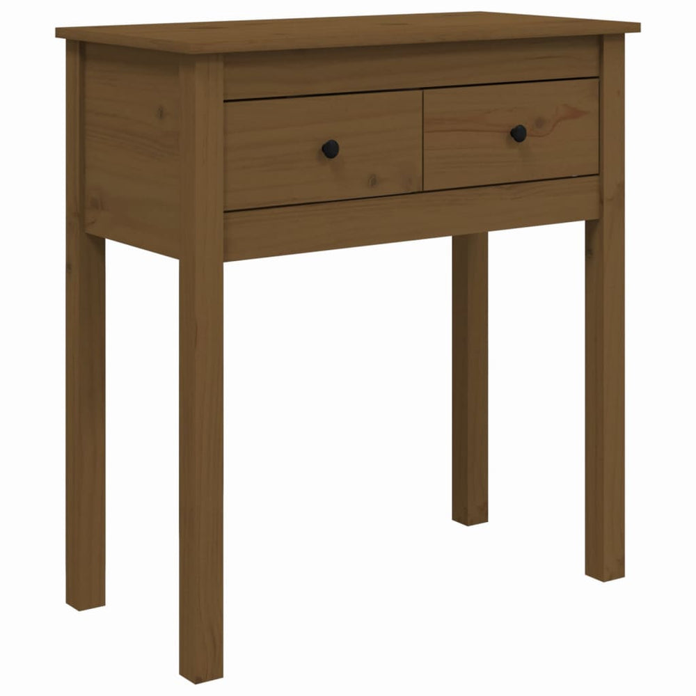 vidaXL Console en bois de pin massif marron miel 70x35x75 cm