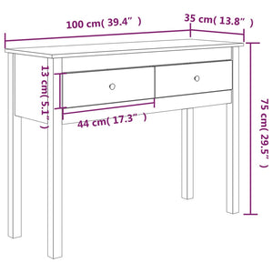 Massivholz Konsolentisch Kiefer 100x35x75cm