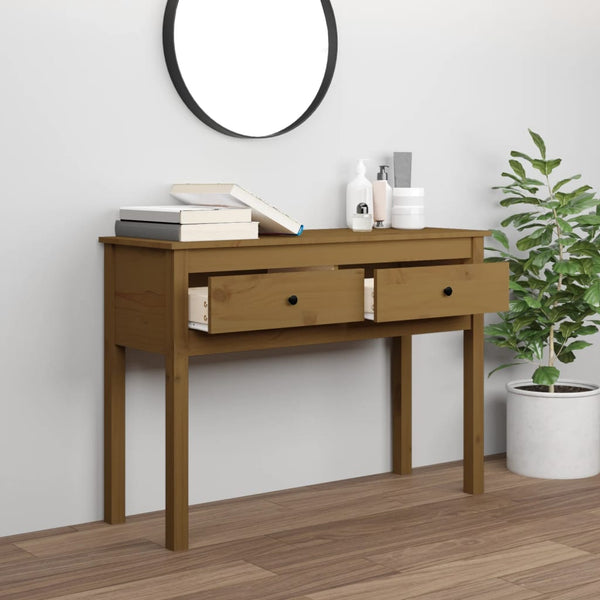 Honigbrauner Konsolentisch Kiefer Massivholz 100cm