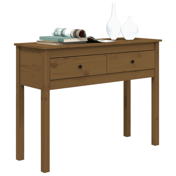 Honigbrauner Konsolentisch Kiefer Massivholz 100cm