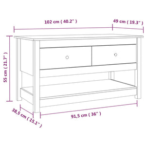 Couchtisch Kiefer Massivholz 102x49 cm