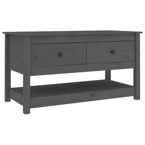 Grauer Couchtisch Kiefer Massivholz 102 cm