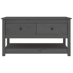 Grauer Couchtisch Kiefer Massivholz 102 cm
