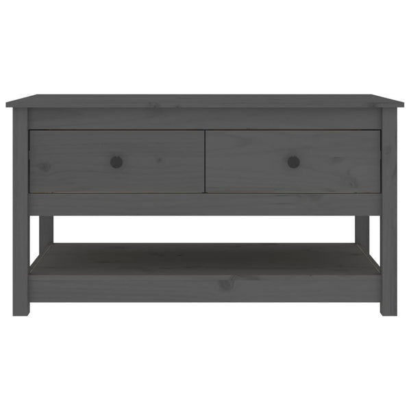 Grauer Couchtisch Kiefer Massivholz 102 cm