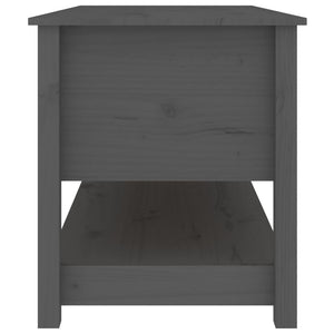 Grauer Couchtisch Kiefer Massivholz 102 cm