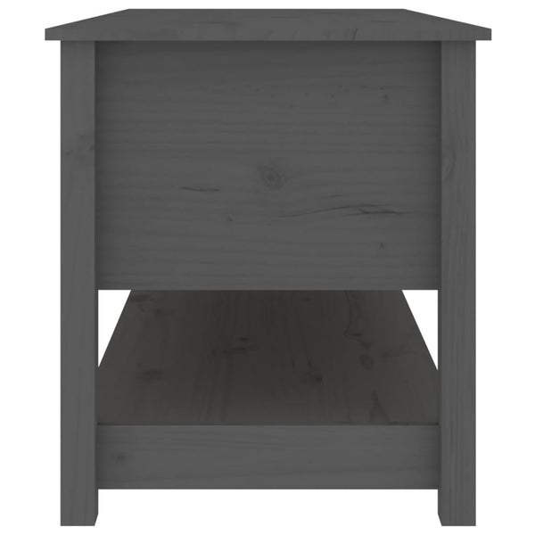 Grauer Couchtisch Kiefer Massivholz 102 cm