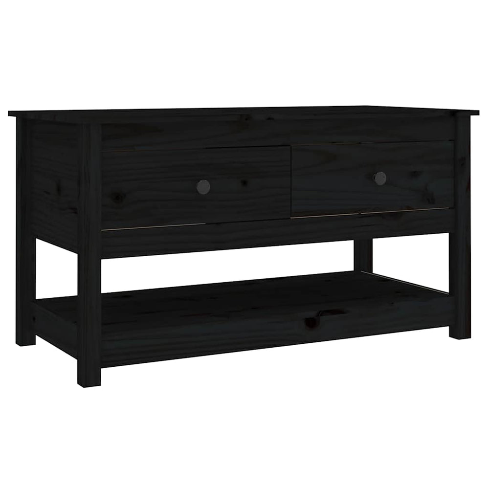 vidaXL Coffee Table Black 102x49x55 cm Solid Pine Wood