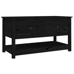 Schwarzer Couchtisch Kiefer Massivholz 102cm