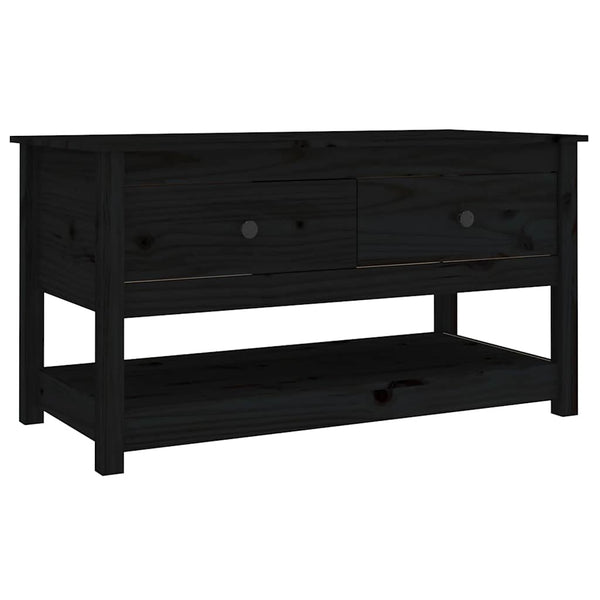 Schwarzer Couchtisch Kiefer Massivholz 102cm