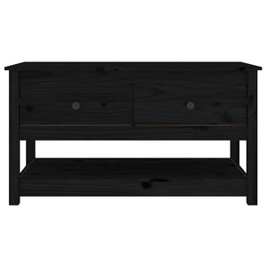 Schwarzer Couchtisch Kiefer Massivholz 102cm