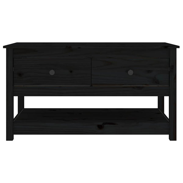 Schwarzer Couchtisch Kiefer Massivholz 102cm