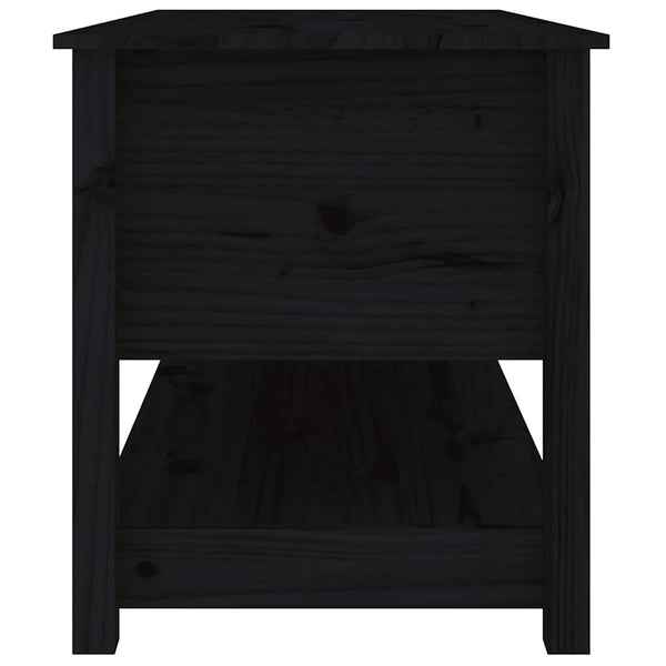 Schwarzer Couchtisch Kiefer Massivholz 102cm