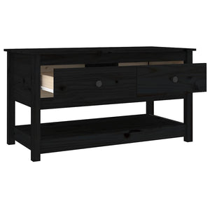 Schwarzer Couchtisch Kiefer Massivholz 102cm