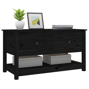 Schwarzer Couchtisch Kiefer Massivholz 102cm