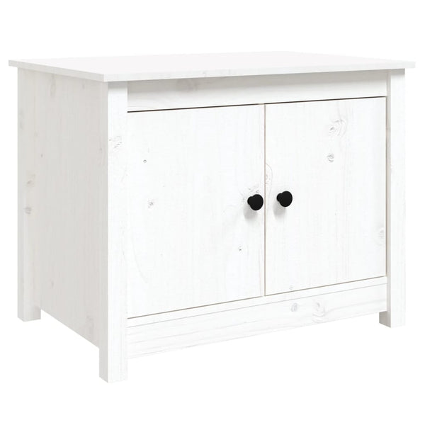 Weißer Couchtisch Kiefer Massivholz 71x49x55 cm