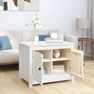 Weißer Couchtisch Kiefer Massivholz 71x49x55 cm