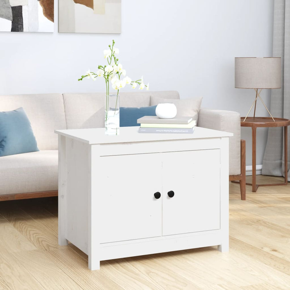 vidaXL Coffee Table White 71x49x55 cm Solid Pine Wood