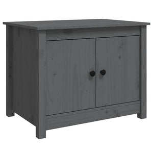 Grauer Couchtisch Kiefer Massivholz 71x49x55 cm