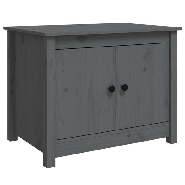 Grauer Couchtisch Kiefer Massivholz 71x49x55 cm