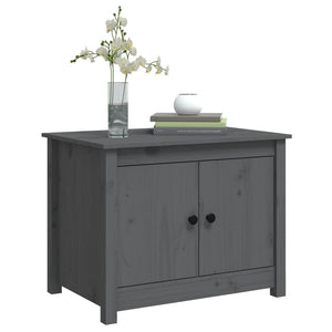Grauer Couchtisch Kiefer Massivholz 71x49x55 cm