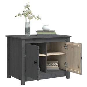 Grauer Couchtisch Kiefer Massivholz 71x49x55 cm