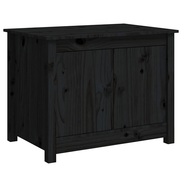 Schwarzer Couchtisch Kiefer Massivholz 71x49x55 cm