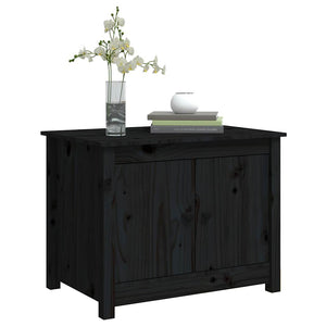 Schwarzer Couchtisch Kiefer Massivholz 71x49x55 cm