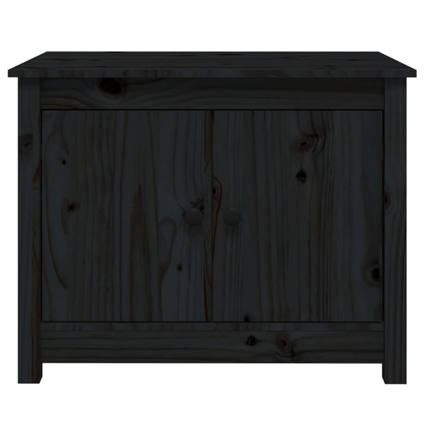 Schwarzer Couchtisch Kiefer Massivholz 71x49x55 cm