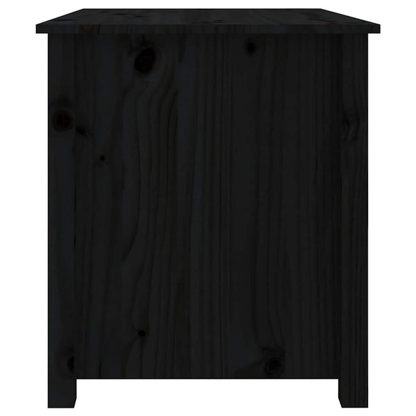 Schwarzer Couchtisch Kiefer Massivholz 71x49x55 cm