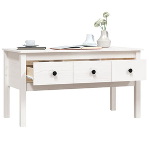 Weißer Couchtisch Kiefer Massivholz 102 cm