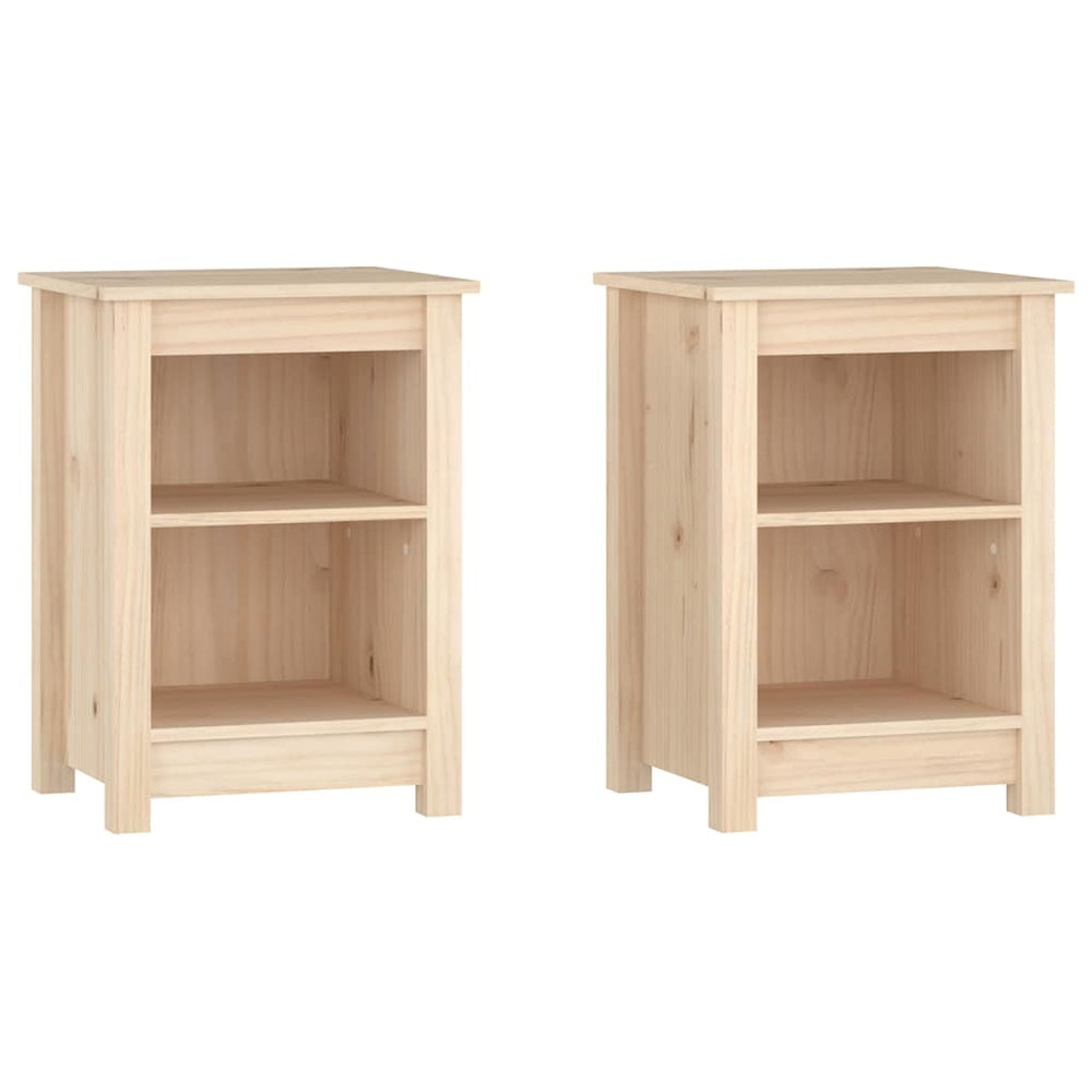 Nachttische 2er Set Kiefer Massivholz 40x35x55 cm