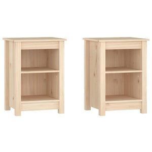 Nachttische 2er Set Kiefer Massivholz 40x35x55 cm