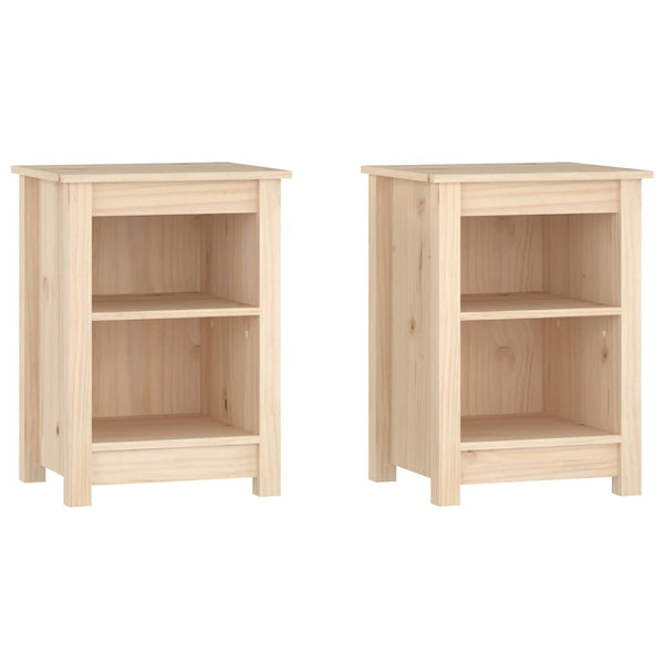 Nachttische 2er Set Kiefer Massivholz 40x35x55 cm