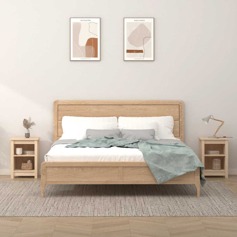 Nachttische 2er Set Kiefer Massivholz 40x35x55 cm
