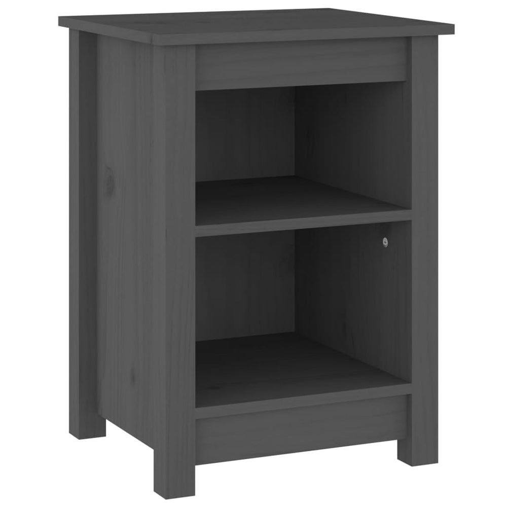 vidaXL Nightstand Grey 40x35x55 cm Solid Pine Wood
