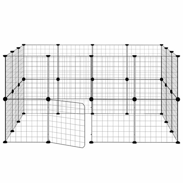 28-tlg. Haustierkäfig mit Tür Schwarz 35x35 cm Stahl